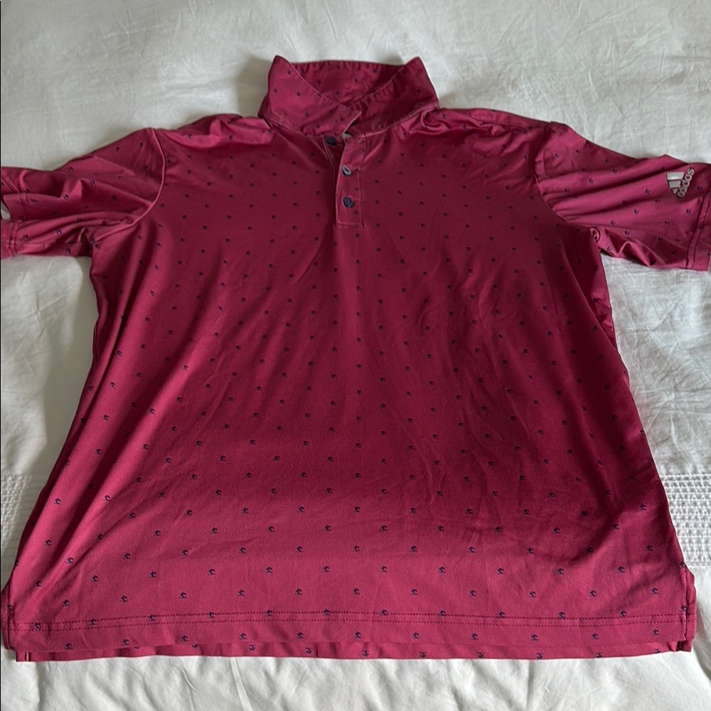 Adidas Red Polo Shirt Classic Design